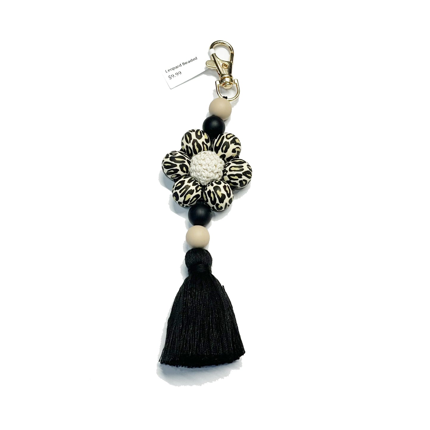 Leopard Flower Tassel Keychain