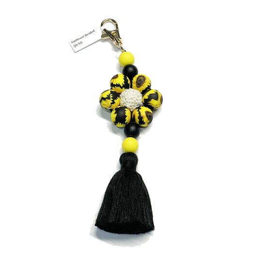 Sunflower Flower Tassel Keychain