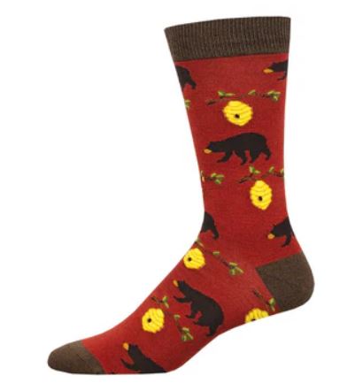 Socksmith Bears and Bees Red Mens