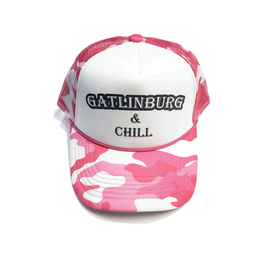 Camo Pink Gatlinburg & Chill Trucker Hat