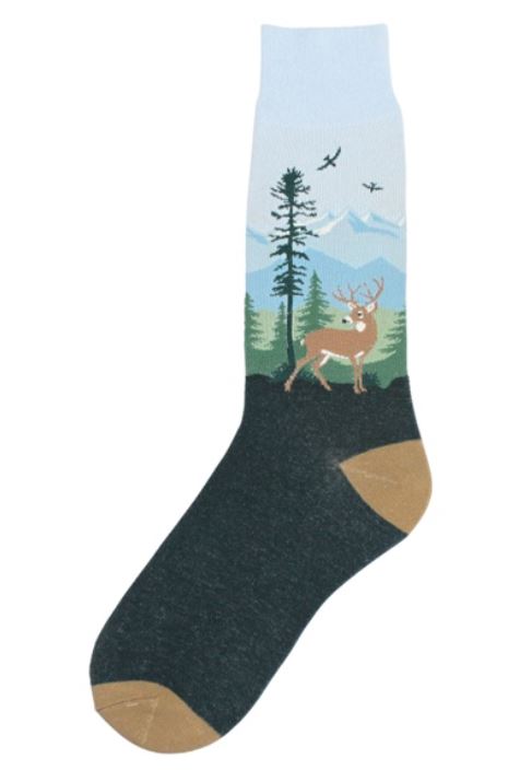 Foot Traffic White Tail Buck Socks Mens